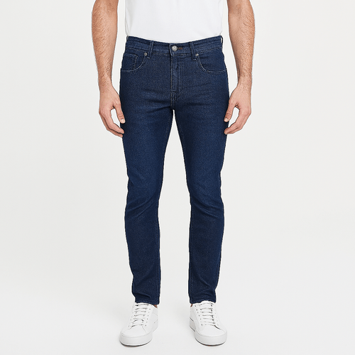 Slim jeans azul sólido para hombre