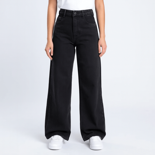 wide leg jeans sólido para mujer