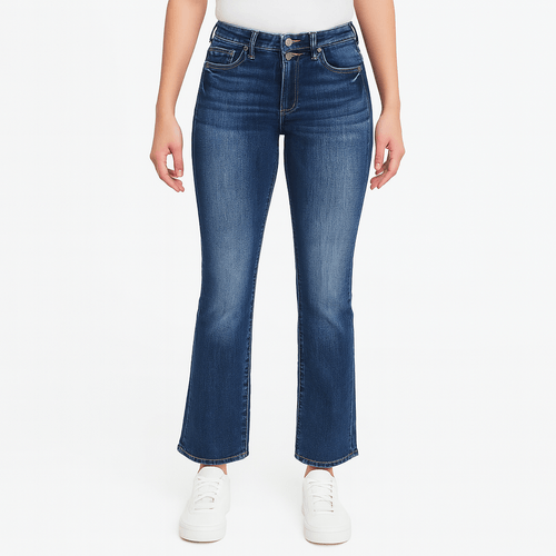 Bootcut jeans lavado para mujer