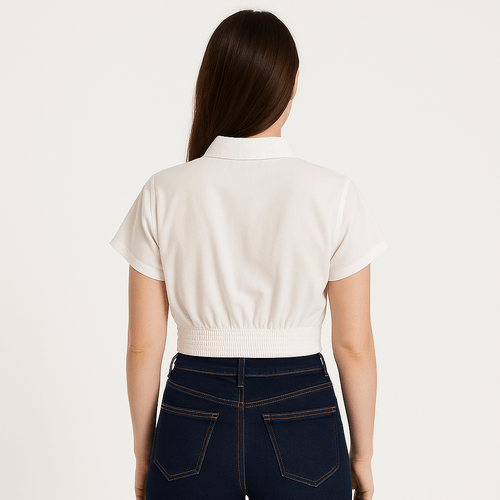 Crop top sólido para mujer