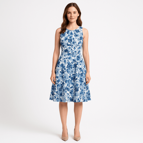 Vestido multicolor estampado para mujer