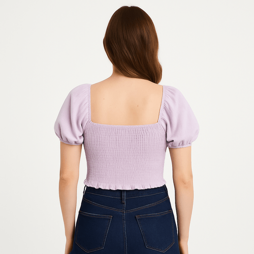 Crop top lila con textura para mujer