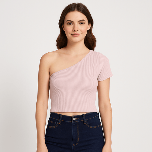 Crop top lila con textura para mujer