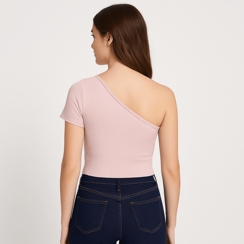 Crop top lila con textura para mujer
