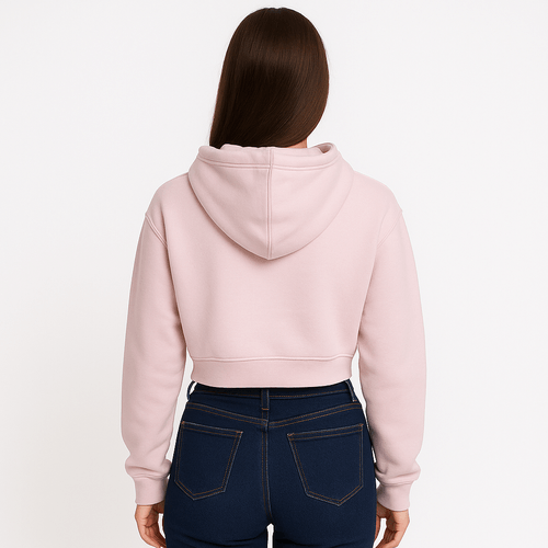 Hoodie cropped rosa para mujer