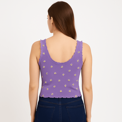 Tank top cropped estampado para mujer