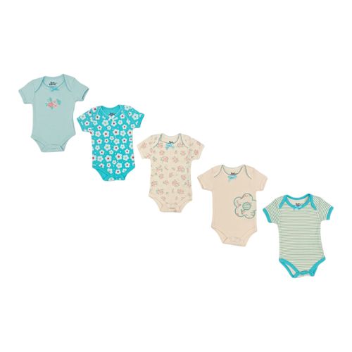 Set de 5 mamelucos multicolor para bebé niña
