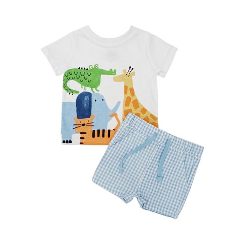 Conjunto de short cuadriculado para niño