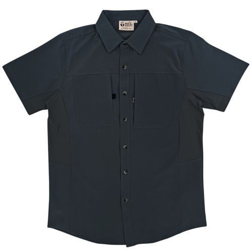 Camisa negra sólida para hombre