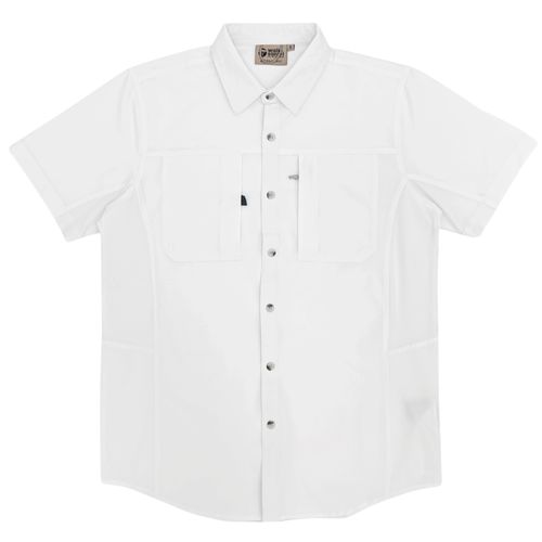 Camisa blanca sólida para hombre