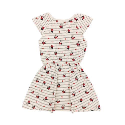 Vestido ivory estampado para niña