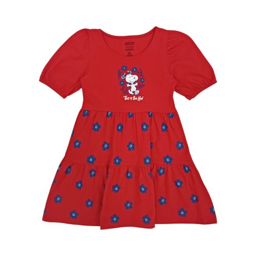 Vestido rojo estampado para niña
