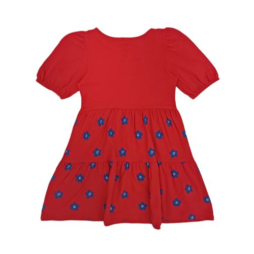 Vestido rojo estampado para niña