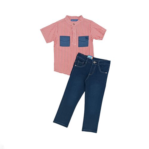 Conjunto rayado para niño