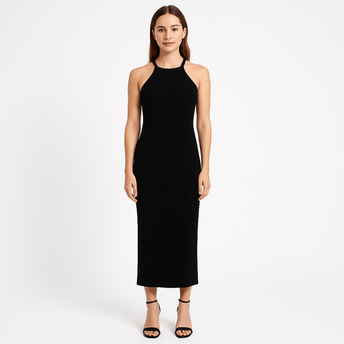 vestido recto con textura para mujer