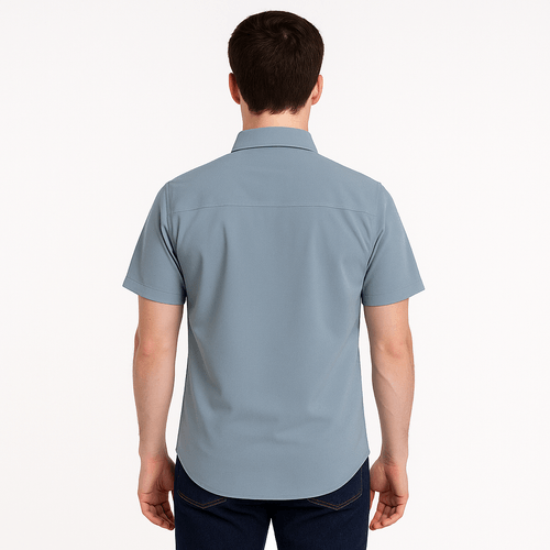 Camisa celeste sólida para hombre