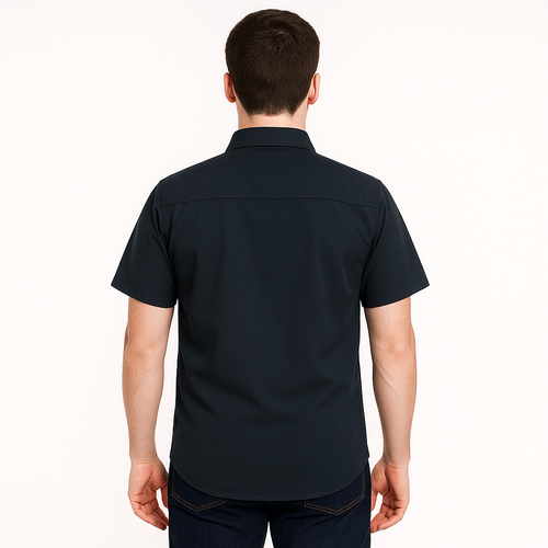 Camisa negra sólida para hombre