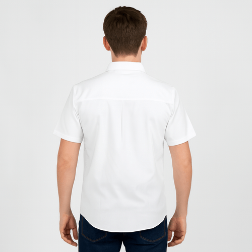 Camisa blanca sólida para hombre