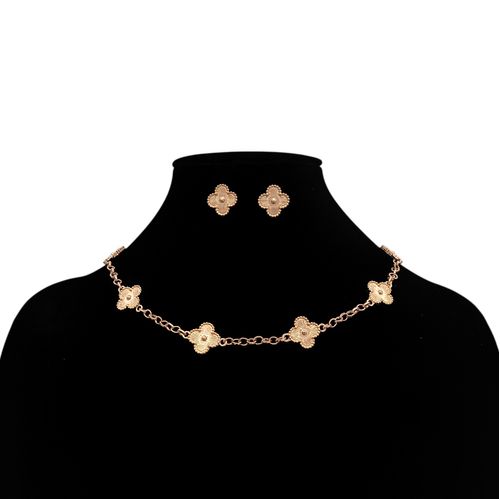 Set de collar y aretes dorados