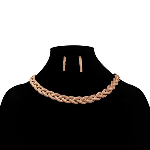 Set de collar y aretes dorados