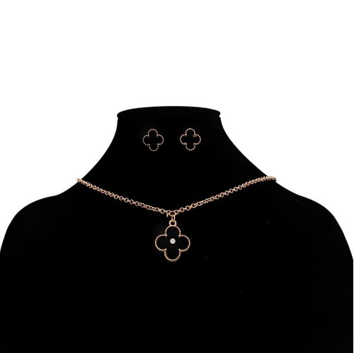 Set de collar y aritos con textura para mujer
