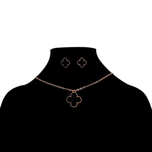 Set de collar y aritos con textura para mujer