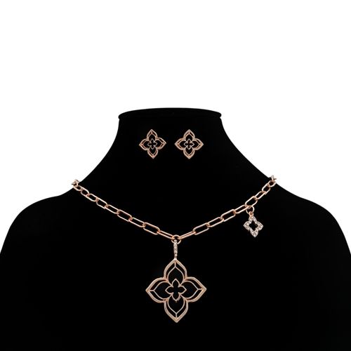 Set de collar y aritos calados para mujer