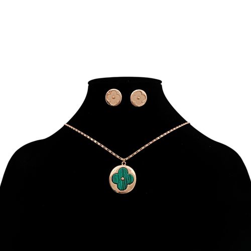 Set de collar y aretes de trébol