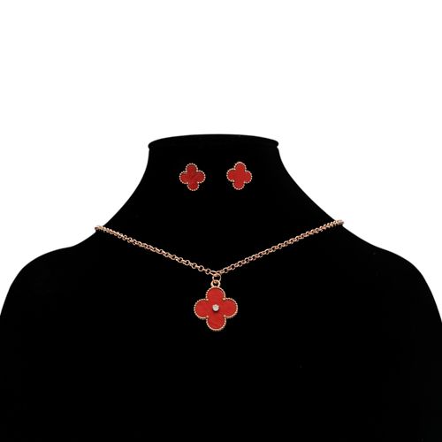 Set de collar y aretes de trébol