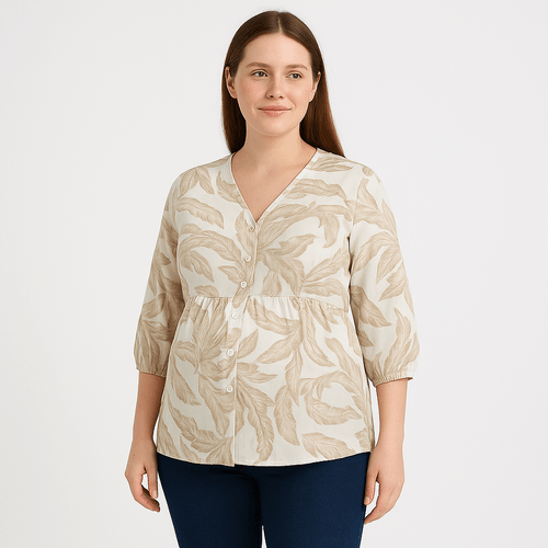 Blusa biege de maternidad para mujer