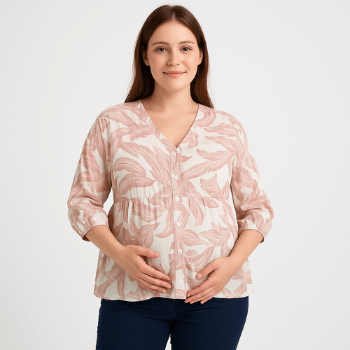 Blusa estampada de maternidad para mujer
