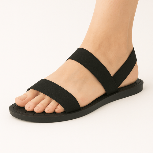 Sandalias negras sólidas para mujer