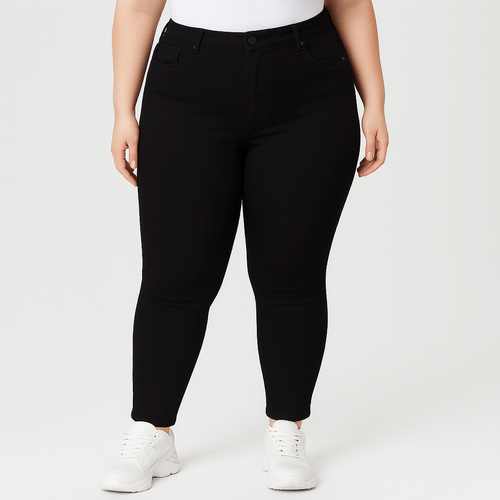 Skinny jeans curvy sólido para mujer