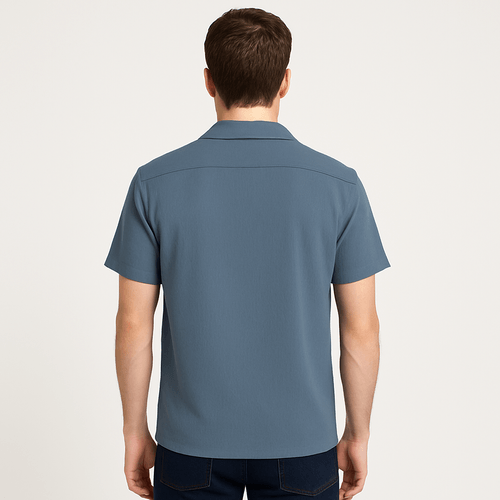 Camisa casual azul para hombre