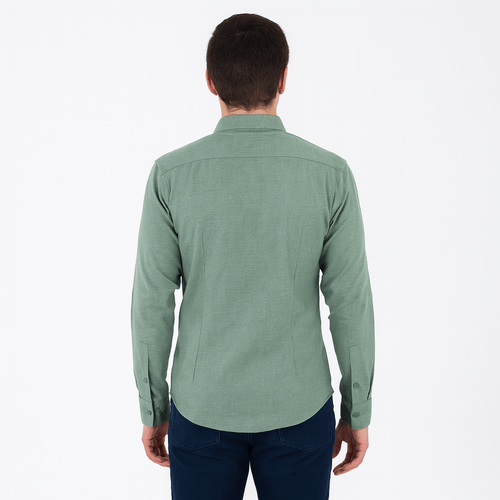 Camisa formal verde para hombre