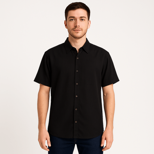 Camisa casual negra para hombre