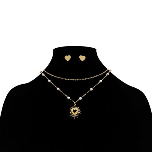 Set de collar y aretes de corazón