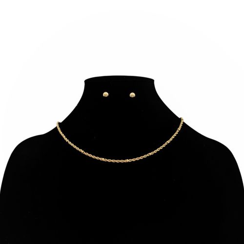 Set de collar y aretes con textura para mujer