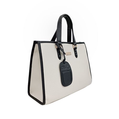 Cartera satchel bicolor para mujer