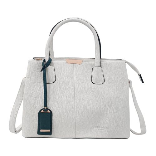 Cartera satchel blanca para mujer