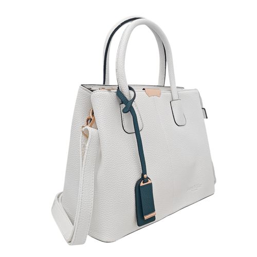 Cartera satchel blanca para mujer