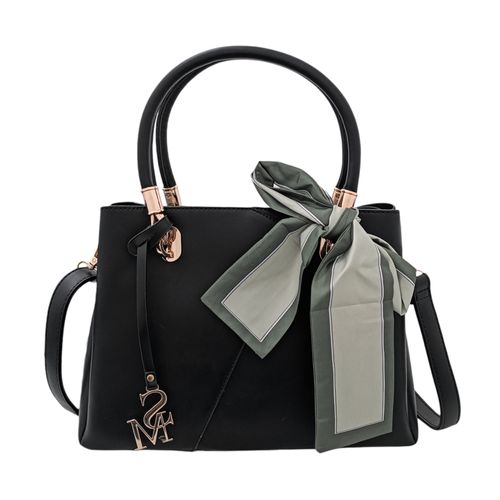 Cartera satchel negra para mujer