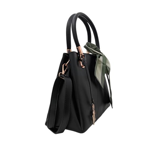 Cartera satchel negra para mujer