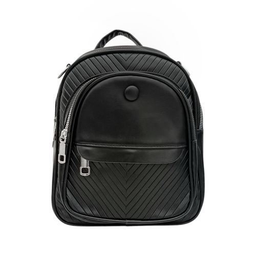 Backpack negra con textura para mujer