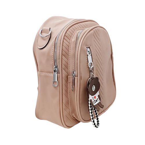 Backpack beige con textura para mujer