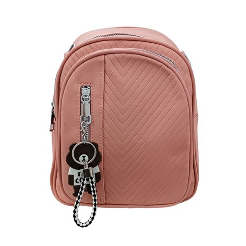 Backpack rosa con textura para mujer