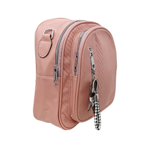 Backpack rosa con textura para mujer