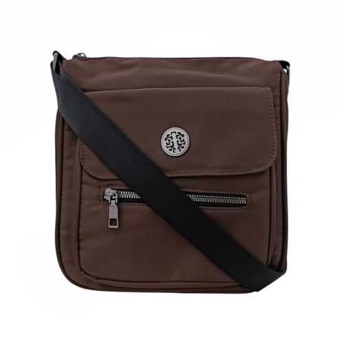 Crossbody café con textura para mujer