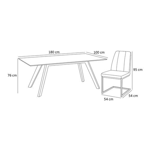 Comedor 6 personas rectangular Italia