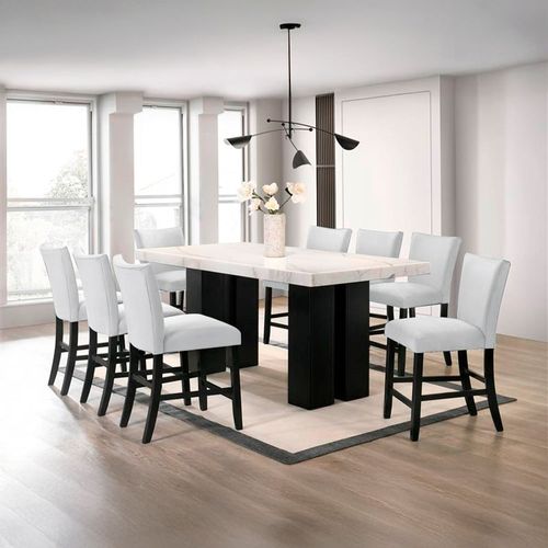 Comedor 8 personas alto top mármol Finley